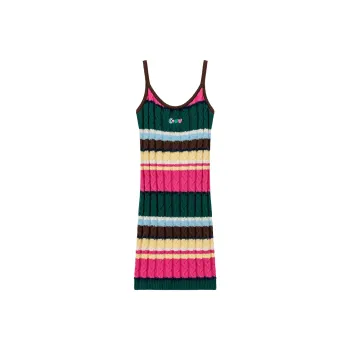 CHUU Long Sleeved Dresses Women's Rainbow Stripes