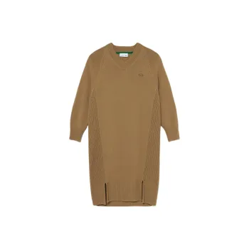 LACOSTE Long Sleeved Dress Women's Brown