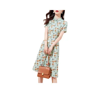 Mo Han Yi Mei Short Sleeved Dress Women's Light Green