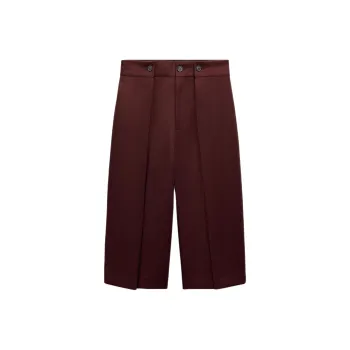 ZARA ZW Series Casual Shorts Women's Burgundy Red