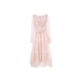 JOSR Long Sleeved Dresses Women's Pink