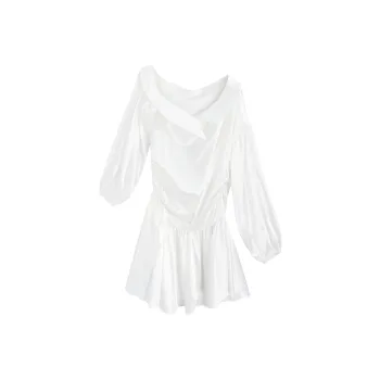 Garbege Short Sleeved Dresses Women's White