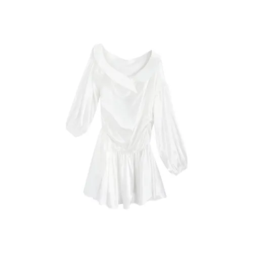 Garbege Short Sleeved Dresses Women's White