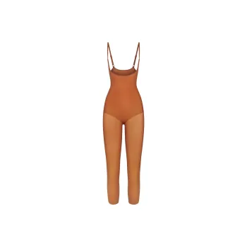 SKIMS EVERYDAY SCULPT OPEN BUST CATSUIT Jumpsuit Women's Bronze/Bronze