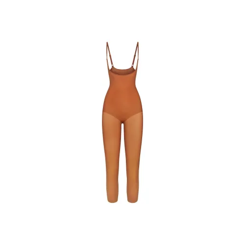 SKIMS EVERYDAY SCULPT OPEN BUST CATSUIT Jumpsuit Women's Bronze/Bronze