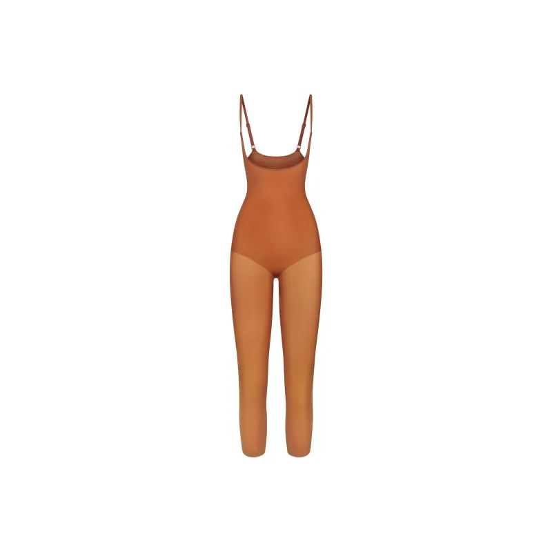 SKIMS EVERYDAY SCULPT OPEN BUST CATSUIT Jumpsuit Women's Bronze/Bronze-0