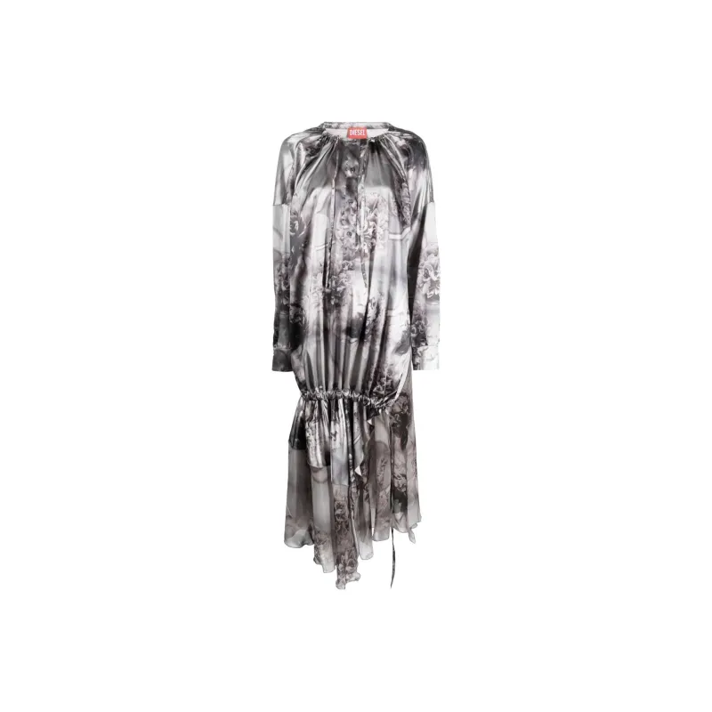 DIESEL Long-Sleeved Dresses Women's Gray-0
