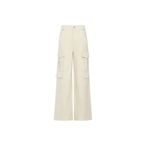 MEIYANG Jeans Women's Beige Apricot