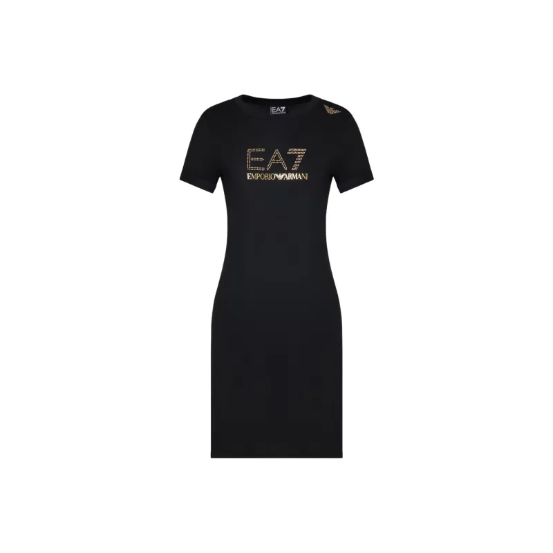 EMPORIO ARMANI EA7 Short Sleeved Dress Women's Black-0