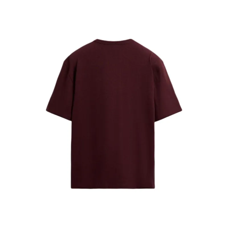 ZARA T Shirts Men Burgundy Red-1