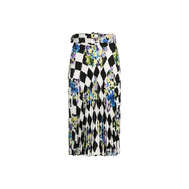 OFF-WHITE Check Plisse Printed Skirt-0