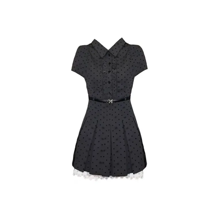Qiuerle Short Sleeved Dress Women's-0