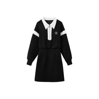 Yu Qianwen Long Sleeved Dresses Women's Black