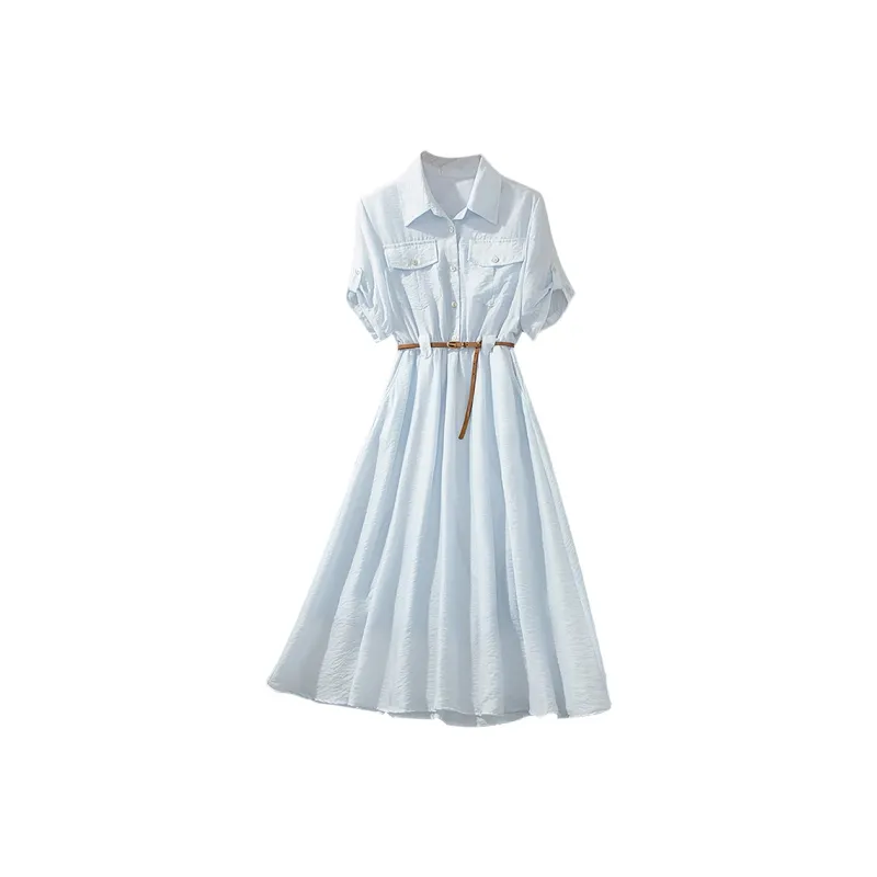 Cypress House Short Sleeved Dress Women's Light Blue-0