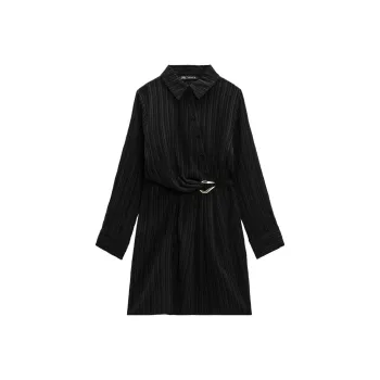 ZARA Long-Sleeved Dresses Women's Black