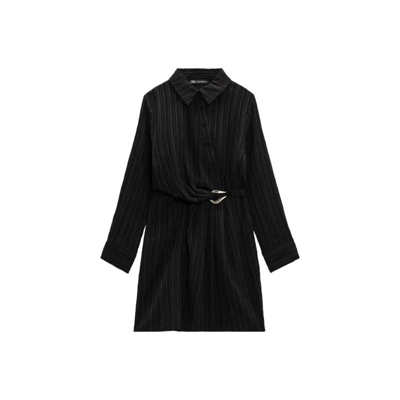 ZARA Long-Sleeved Dresses Women's Black-0