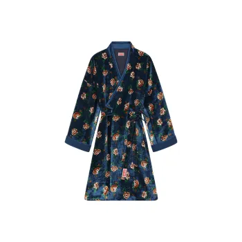 KENZO Mantel Rose print Velvet Coat