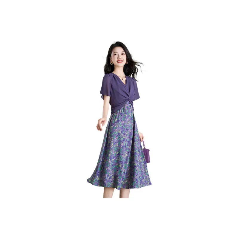Mylan Short Sleeved Dresses Women's Purple-0