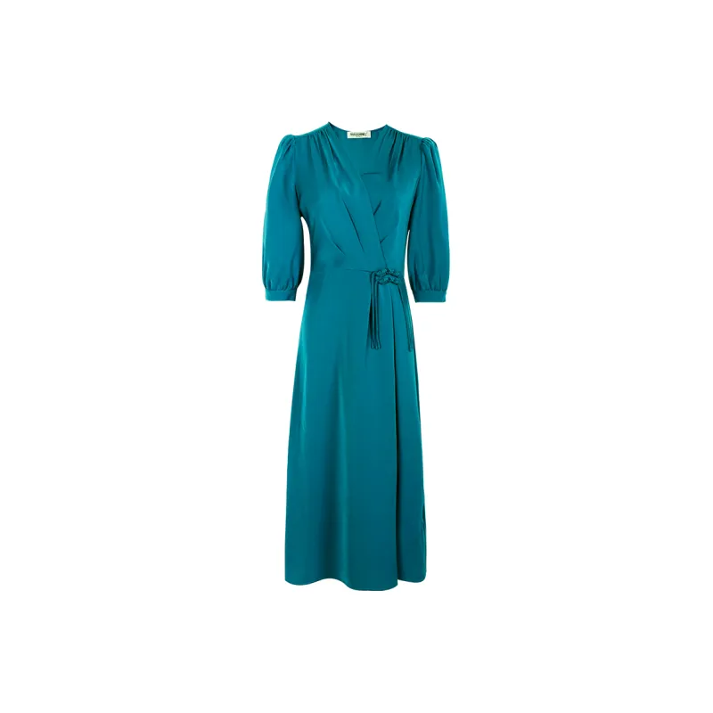MISSSHINE Long Sleeved Dresses Women's Peacock Blue-0
