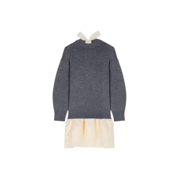 Maje Wool organza Dual fabric Dress