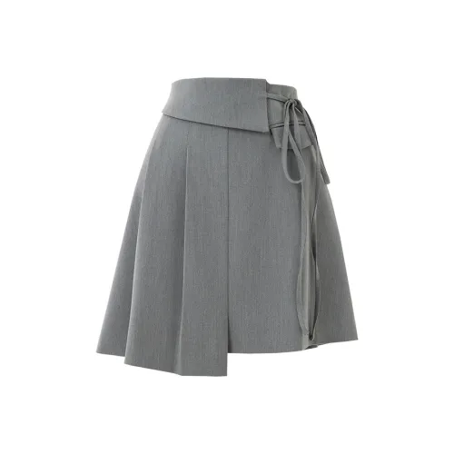 SOON FLOWER Casual Short Skirts Women's Gray