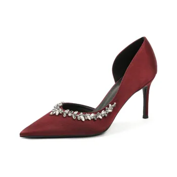 Lan Miao Slim Heel High Heels Women's Dark Reddish Purple