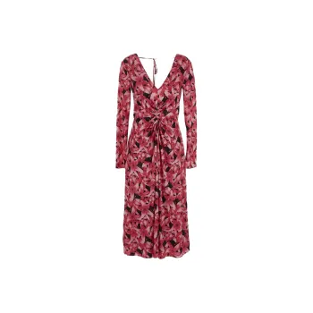 Rotate Floral print Ruched Midi Dress