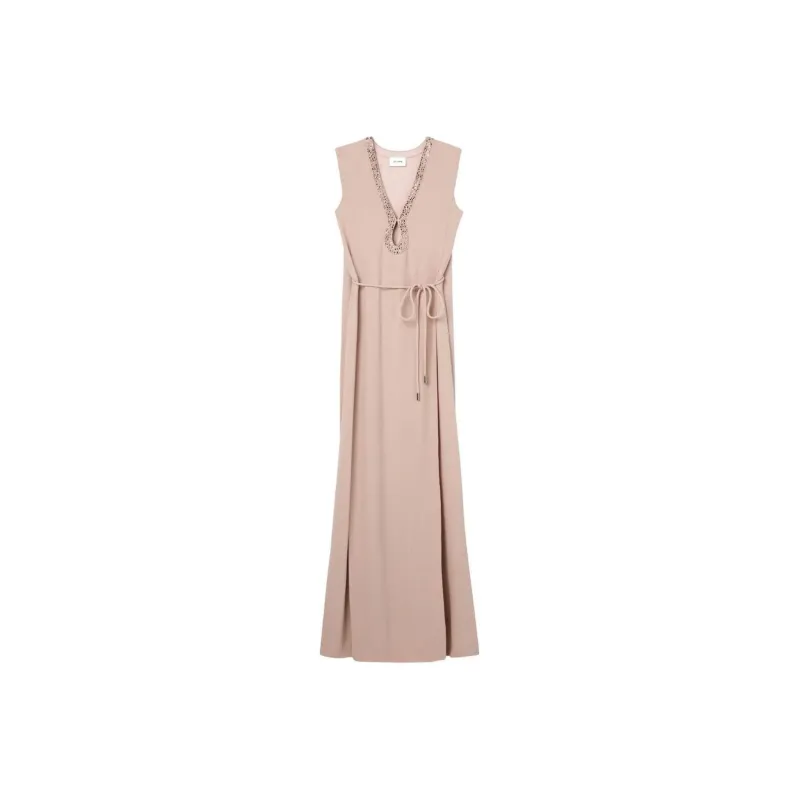 St. John SS24 Sleeveless Dress Women's Floral Pink-0