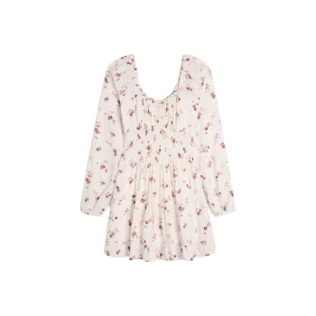 Hollister Long-Sleeved Dresses Women's White All Over Print