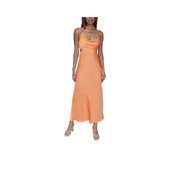 PRINCESS POLLY GISELLE MIDI DRESS Slip Dresses Women's ORANGE/Orange