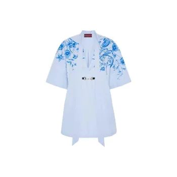 GUCCI Horsebit Detail Poplin Dress