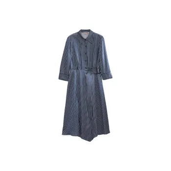 INSUN Long-Sleeved Dresses Women's Navy Blue