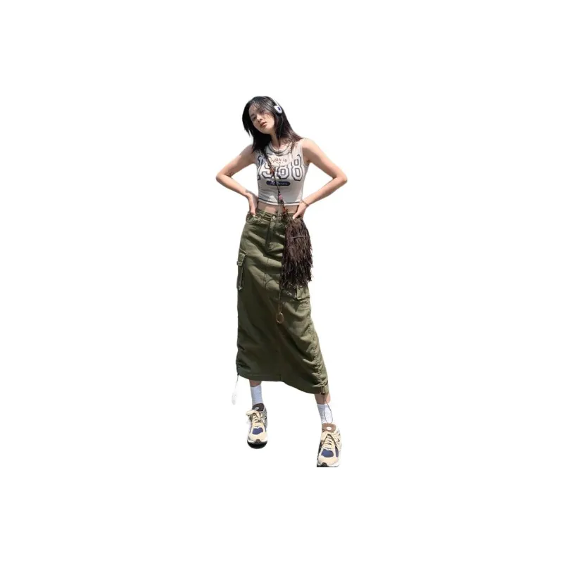 LIGEMAN Denim Long Skirt Women's-2