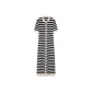 Beige White Navy Blue Stripes