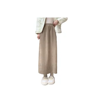 Ya Sheep People Knit Long Skirts Women's Khaki