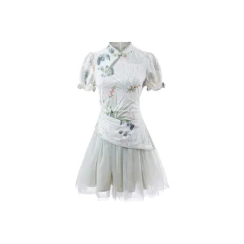 Blovelan Short Sleeved Dress Women's Smoke Green