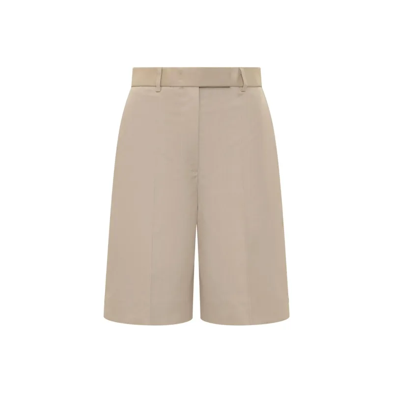 THOM BROWNE High Waisted Above Knee Length Shorts-0