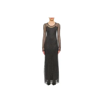 SportMax Embellished Long Sleeved Maxi Dress