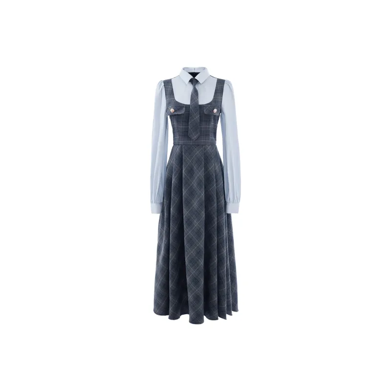 Blovelan Long-Sleeved Dresses Women's Misty Peak Blue-0