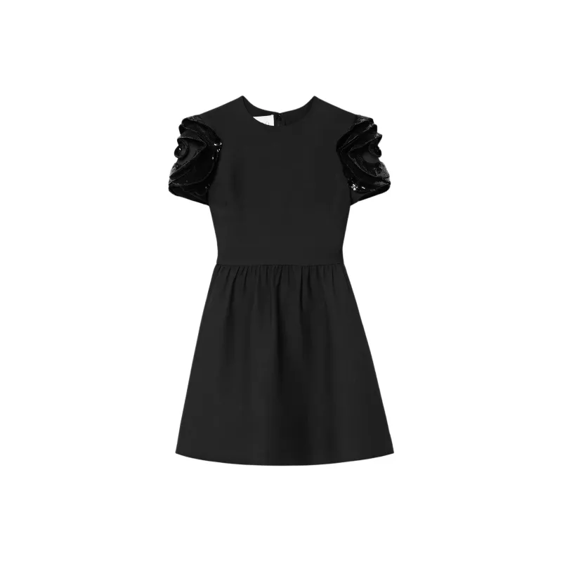 Valentino Short Sleeved Dresses Women's Black-0