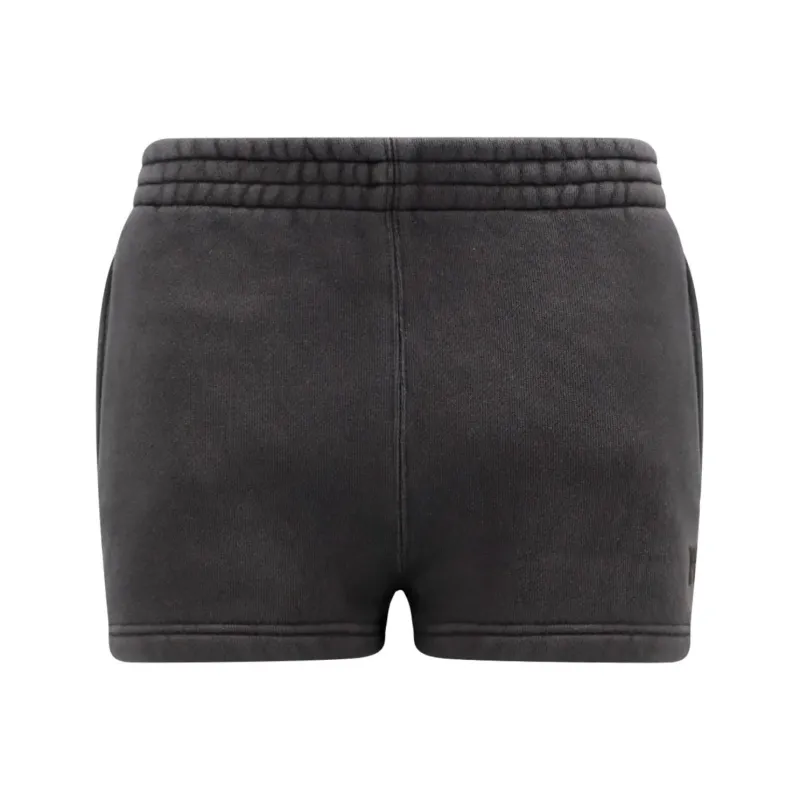 T By Alexander Wang Puff Paint Logo Essential Terry Sweatshort Soft Obsidian-0
