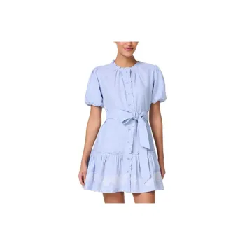 Kate Spade Qutlel Collection SS25 Short Sleeved Dress Women's Blue