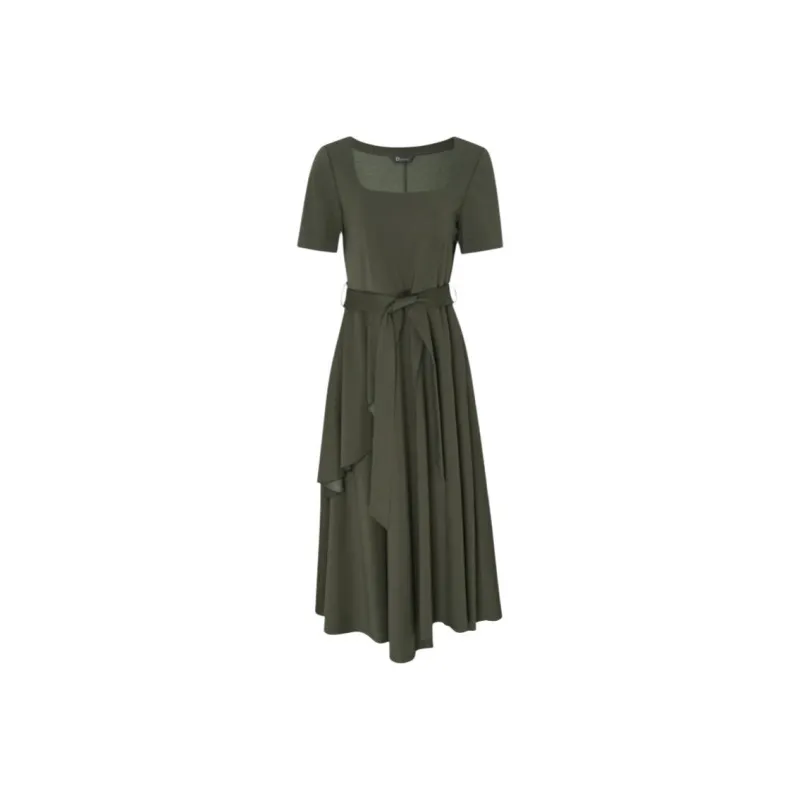 IDPAN Short Sleeved Dress Women's Army Green-0