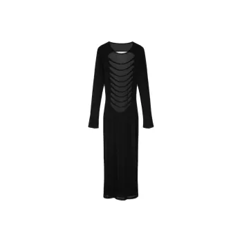 VERSACE Semi-sheer Long-sleeve Dress