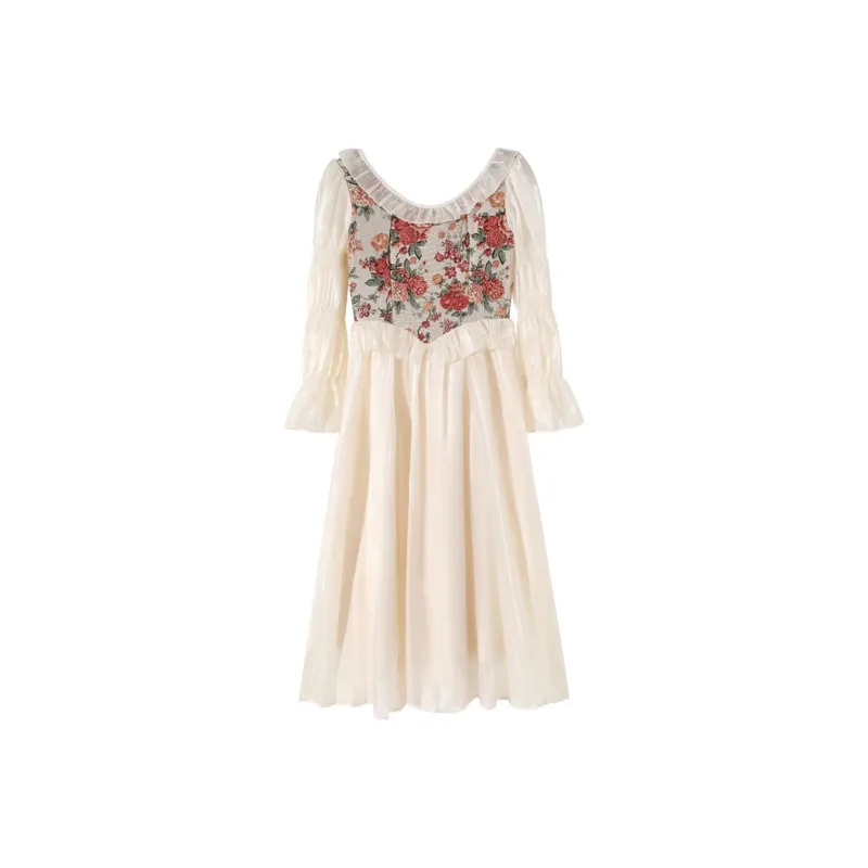 Incolore Long Sleeved Dresses Women's Apricot-0