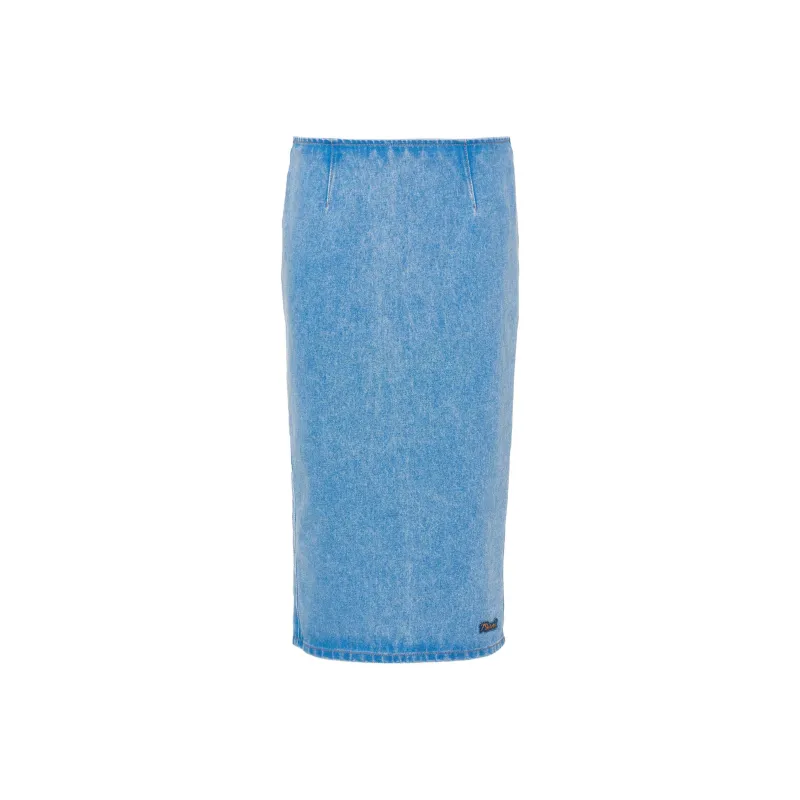 MARNI Logo patch Denim Pencil Skirt-0