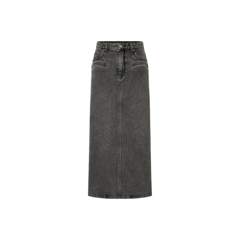 MOCO Denim Long Skirt Women's Black-0