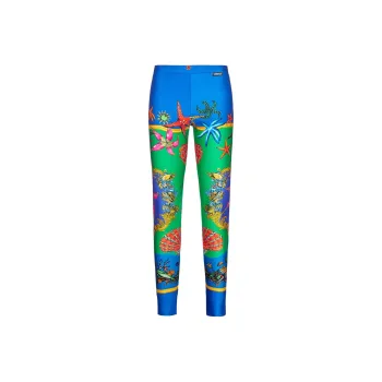 VERSACE Leggings Women's Blue