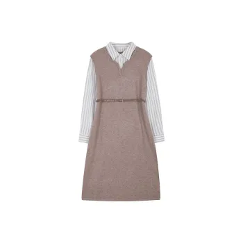 IHIMI Long Sleeved Dresses Women's Oat