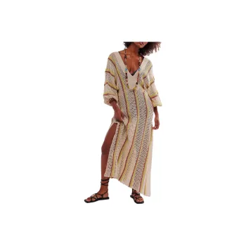 FREE PEOPLE Costal Shenandoah Kaftan Long-Sleeved Dresses Women's Coastal Sand